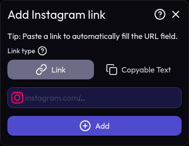 Adding a Link