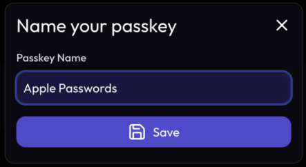 Naming your new passkey