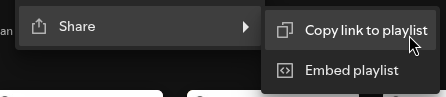 Copying a Spotify share link