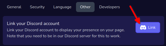 Link Discord button