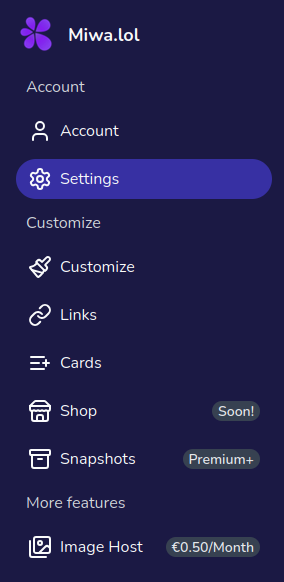 The dashboard sidebar